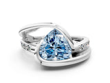 Platinum Fancy Blue Heart Cut Solitaire Tension-Set Diamond Split Shank Ring_30