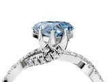 Platinum Fancy Blue Heart Cut Solitaire Twist Pave Diamond Engagement Ring with Prong Setting_46