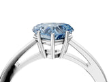 Platinum Fancy Blue Heart  Solitaire Diamond Ring with Split Shank and Four-Prong Setting_16