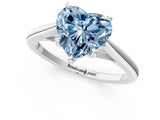 Platinum Fancy Blue Heart  Solitaire Engagement Ring with Four-Prong Setting and Classic Band 1
