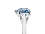 Platinum Fancy Blue Heart  Solitaire Engagement Ring with Four-Prong Setting and Classic Band 5