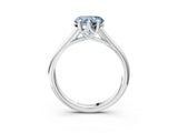 Platinum Fancy Blue Heart  Solitaire Engagement Ring with Six-Prong Setting and Classic Band 3