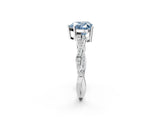 Platinum Fancy Blue Heart  Solitaire Twisted Pave Diamond Ring with Four-Prong Setting_2