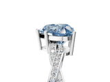 Platinum Fancy Blue Heart  Solitaire Twisted Pave Diamond Ring with Four-Prong Setting_23