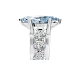 Platinum Fancy Blue Marquise  Brilliant Solitaire with Side Stones on a Pave Band and Four-Prong Setting_17