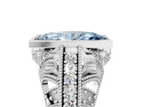 Platinum Fancy Blue Marquise Cut Brilliant Milgrain Filigree Diamond Ring with Square Prong Setting_17