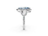 Platinum Fancy Blue Marquise Cut Cut Diamond Halo Engagement Ring with Open Split Pavé Band_8