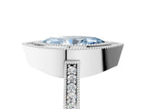 Platinum Fancy Blue Marquise Cut-Cut Diamond Halo Engagement Ring with Pave Band and Prong Setting_11