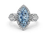 Platinum Fancy Blue Marquise Cut Cut Halo Diamond Infinity Band with Four-Prong Setting_12