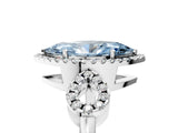 Platinum Fancy Blue Marquise Cut Cut Halo Diamond Infinity Band with Four-Prong Setting_17
