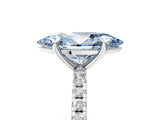 Platinum Fancy Blue Marquise Cut Diamond Brilliant Solitaire Ring with Pavé Band and Four-Prong Setting_45
