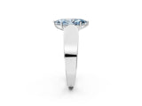 Platinum Fancy Blue Marquise Cut Diamond Channel Set Solitaire Ring with Four-Prong Setting_90