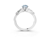 Platinum Fancy Blue Marquise  Cut Diamond Ring with Baguette Side Stones, Channel Set Band, and Four-Prong Setting_15