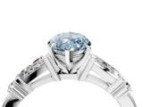 Platinum Fancy Blue Marquise  Cut Diamond Ring with Baguette Side Stones, Channel Set Band, and Four-Prong Setting_16