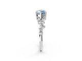 Platinum Fancy Blue Marquise Cut Diamond Scattered Round Accent Ring with Prong Setting_3