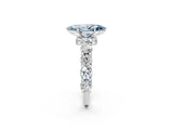 Platinum Fancy Blue Marquise Cut Diamond Side Stone Engagement Ring with Four-Prong Setting_26