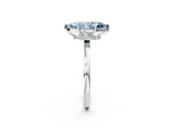 Platinum Fancy Blue Marquise Cut Diamond Solitaire Ring with Classic Band and Four-Prong Setting_14