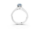 Platinum Fancy Blue Marquise Cut Diamond Solitaire Ring with Pavé Band and Prong Setting_15