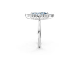 Platinum Fancy Blue Marquise Cut Halo Diamond Cluster Ring with Marquise and Round Stones on a White Gold Band with Prong Setting_14
