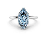 Platinum Fancy Blue Marquise Cut Solitaire Diamond Ring with Six-Prong Setting and Classic Band_58