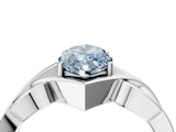 Platinum Fancy Blue Marquise Cut Solitaire Intertwined Band Prong Setting Ring_10