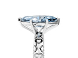 Platinum Fancy Blue Marquise  Solitaire Diamond Engagement Ring with XO Engraved Band and Four-Prong Setting 1