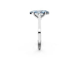 Platinum Fancy Blue Marquise  Solitaire Diamond Ring with Four-Prong Setting and Tapered Band 2