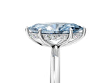 Platinum Fancy Blue Marquise  Solitaire Diamond Ring with a Classic Band and Four-Prong Setting 5