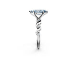 Platinum Fancy Blue Marquise  Solitaire Twisted Band with Prong Setting 2
