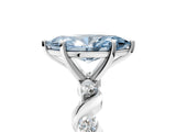 Platinum Fancy Blue Marquise  Solitaire Twisted Band with Prong Setting 5