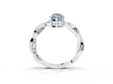 Platinum Fancy Blue Marquise  Solitaire Twisted Pave Diamond Ring with Four-Prong Setting_3