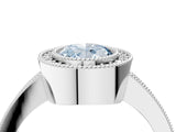 Platinum Fancy Blue Oval Cut-Cut Diamond Halo Engagement Ring with Pave Band and Prong Setting_16