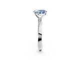 Platinum Fancy Blue Oval Cut Diamond Engagement Ring with Side Stone Accents and Four-Prong Setting_2