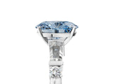 Platinum Fancy Blue Oval  Cut Diamond Ring with Baguette Side Stones, Channel Set Band, and Four-Prong Setting_29