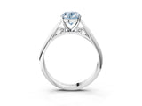 Platinum Fancy Blue Oval Cut Diamond Solitaire Engagement Ring with Cathedral Setting and Four-Prong Mount_9