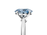 Platinum Fancy Blue Oval Cut Diamond Solitaire Engagement Ring with Classic Band and Four-Prong Setting_17