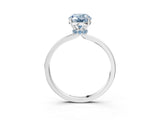 Platinum Fancy Blue Oval Cut Diamond Solitaire Ring with Classic Band and Four-Prong Setting_15