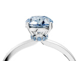 Platinum Fancy Blue Oval Cut Diamond Solitaire Ring with Classic Band and Four-Prong Setting_16