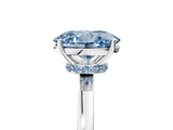 Platinum Fancy Blue Oval Cut Diamond Solitaire Ring with Classic Band and Four-Prong Setting_17