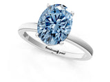 Platinum Fancy Blue Oval Cut Diamond Solitaire Ring with Classic Band and Four-Prong Setting_37