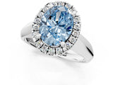Platinum Fancy Blue Oval  Cut Halo Solitaire Engagement Ring with Square Band and Four-Prong Setting_25