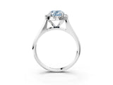 Platinum Fancy Blue Oval  Cut Halo Solitaire Engagement Ring with Square Band and Four-Prong Setting_27