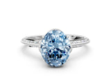 Platinum Fancy Blue Oval Cut Solitaire Split Shank Pave Diamond Engagement Ring with Four-Prong Setting_60