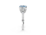 Platinum Fancy Blue Oval Cut Solitaire Split Shank Pave Diamond Engagement Ring with Four-Prong Setting_62