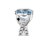 Platinum Fancy Blue Oval Cut Solitaire Twist Pave Diamond Engagement Ring with Prong Setting_47