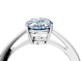 Platinum Fancy Blue Oval  Solitaire Diamond Ring with Split Shank and Four-Prong Setting_16