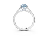 Platinum Fancy Blue Oval  Solitaire Engagement Ring with Four-Prong Setting and Classic Band 4