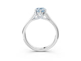 Platinum Fancy Blue Oval  Solitaire Engagement Ring with Six-Prong Setting and Classic Band 3