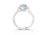 Platinum Fancy Blue Pear Cut Brilliant Solitaire Diamond Ring with Channel Set Band and Bar Prong Setting_9