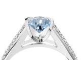 Platinum Fancy Blue Pear Cut Cut Diamond Channel Set Pave Band with Tension Prong Setting_16
